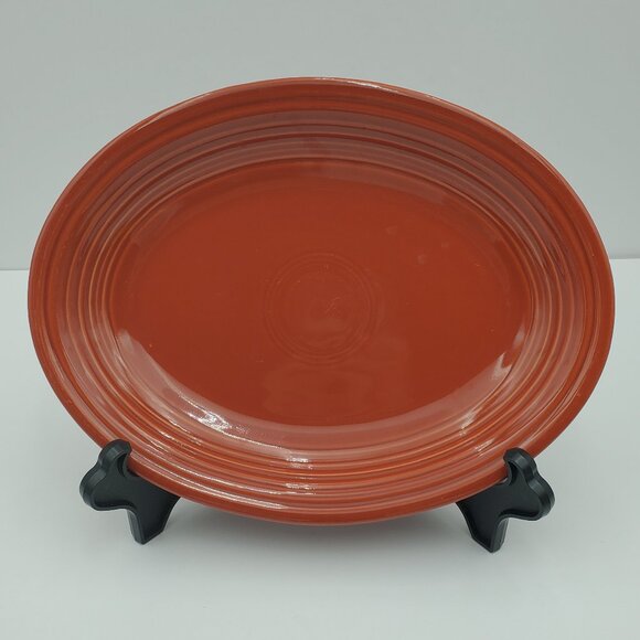 Fiesta Scarlet Platter Homer Laughlin Fiestaware Rust 11.5" Oval Plate - Picture 1 of 6